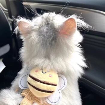 Amor cat leash, cute bee i-shaped harness, adjustable anti-breakaway, no neck strangulation, special dog walking leash for going out, little bee-yellow 1.2 meters, i-shaped, double lock, anti-breakaway, m-recommended 6-13 catties (specifically subject to bust size)