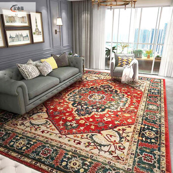 Xinjinngle american retro bohemian carpet nordic living room sofa tea house bedroom bedside blanket light luxury country folk bs16 240cm*320cm