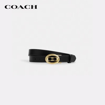 Coach brand direct supply women's pin buckle 25mm cuttable belt belt black cz444 gift next day delivery