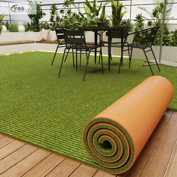 Xinjinngle outdoor floor mat, open-air thickened, anti-slip, anti-freeze, sunscreen, outdoor mat, balcony courtyard, waterproof, large area, full floor, moss green tpe single stripe, regular 6mm 180cm*230cm