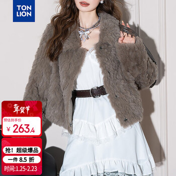 Tonlion 2025 autumn and winter lapel short imitation sheepskin fur coat for women