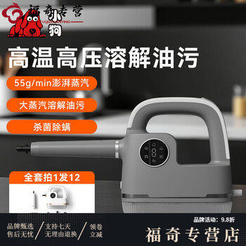 Tlxt germany imported high-quality high-temperature and high-pressure steam cleaner, household multi-functional cloth cleaning machine, kitchen oil stain cleaning all-in-one machine, matte gray, smart electronic model, dissolves oil stains, high-temperature steam sterilizes and removes mites