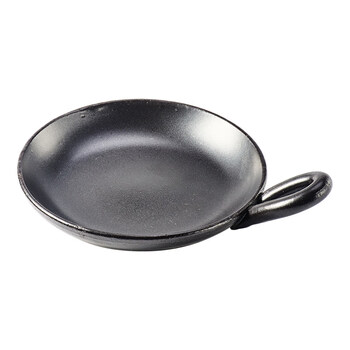 Sjbob japan imported high-quality eternal ware heat-resistant ceramic flat-bottom single-handle pot table pot grill pan can be used for direct fire flat-bottomed frying pan 0705-4103_black glaze table pot
