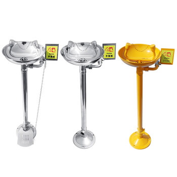 304 stainless steel industrial eyewash station factory inspection vertical spray device laboratory emergency portable eyewash station stainless steel vertical abs coating + pedal