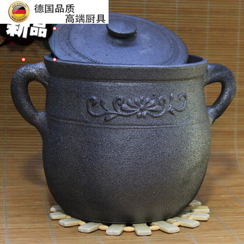 Tuojin jingdezhen craft black pottery casserole yingjing black casserole stew pot for cooking porridge ceramic soup household extra large casserole 3l suitable for 1-2 people 1ml