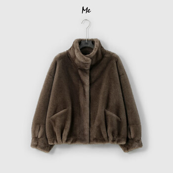 Me home yang beverly hills giant soft thick velvet short hair old money warm and cold fashionable fur coat farmer cream coffee one size fits all 36 (80-100)