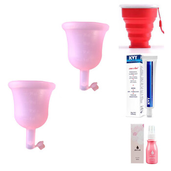 1 sanitary napkin that can drain menstrual fluid, a menstrual moon cup with a valve, a leak-proof menstrual menstruation-free tampon, a menstrual cup for swimming, two pieces + disinfectant lubricant + a cleaning cup