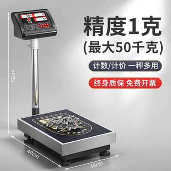 Today's selection (jinxuan) new precision electronic scale 50kg 1g electronic scale high-precision industrial counting scale 150kg commercial scale rechargeable 50kg accuracy 1g (30x40)