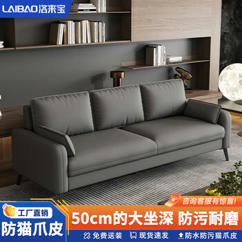Luolaibao sofa living room 2026 new small apartment sofa apartment hotel rental room sofa small three-seat cat claw leather