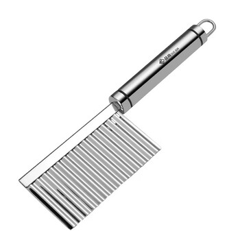 Hualeji german imported quality 304 stainless steel potato knife corrugated knife wolf tooth slicer vegetable cutter corrugated 304 stainless steel french fries cutter