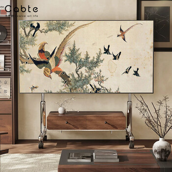 Cabte 32-75 inches stainless steel tv mobile bracket tv cabinet mobile tv cabinet tv bracket living room simple wheeled tv cart