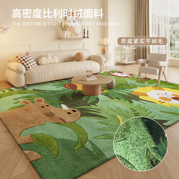 Carpet children's room living room climbing mat no-wash wipeable floor mat large area room play baby anti-fall mat full carpet jungle adventure 120x160cm exquisite double line hemming