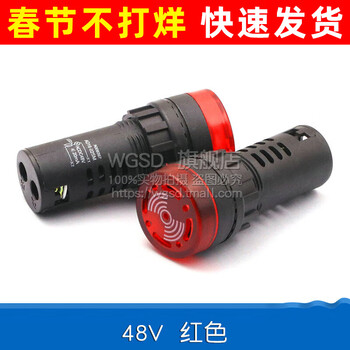 Dafurui buzzer intermittent sound and light with light led flash alarm ac and dc ad16-22sm12v24v36v48v220 48v red (1 piece)