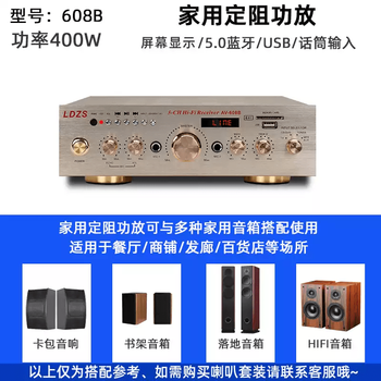 Lossless power amplifier 5.0 cinema high power fever hifi fixed resistance bluetooth audio amplifier 608 gold