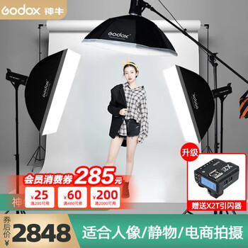 Godox (godox) godox sk400ii second generation photography light 400w studio professional flash set portrait still life clothing studio equipment photography light 2 sk400ii three light set + including flash trigger suitable for canon version