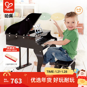 Hape children's piano 30-key mechanical piano music enlightenment early education toy baby home toy gift for boys and girls 30-key mechanical piano elegant black 3-12y