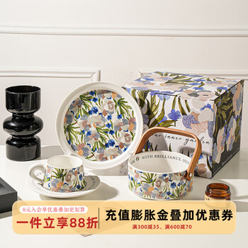 Sheli iris tableware set for home use 2025 new bowls, plates, bowls and chopsticks housewarming gift box for gift giving and accompanying gift 3-piece gift box set - white exquisite gift box + gift bag