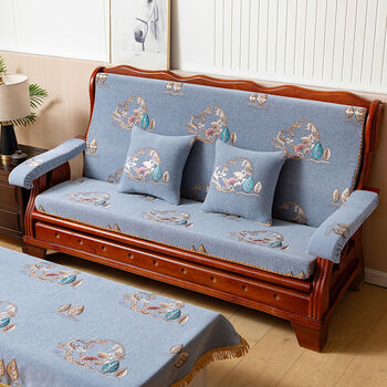 Fantasy red sofa cushion sponge one-piece wooden chair seat cushion with backrest yulu shenghua three-seater 170cm