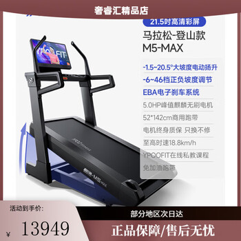 Yipao m5max silent treadmill commercial fitness equipment max-m5 21.5-inch color screen