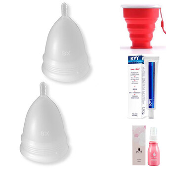 1 dobna ultra-small xs menstrual aunt cup for girls with built-in tampons for swimming and leak-proof liters, two extra-small sizes + disinfectant lubricant + cleaning cup 1