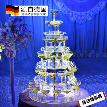 Tuojin german quality acrylic five-layer round champagne tower cup holder new wedding champagne tower + 60 cups