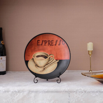 Yusenyi american 10-inch retro ceramic hand-painted disc decoration sitting plate hanging plate living room tv cabinet entrance hall crafts 1 free bracket or hook