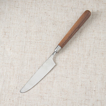 Succohomeware304 stainless steel knife, fork and spoon set, walnut handle, high-end western restaurant steak knife, fork and spoon set, walnut-steak knife