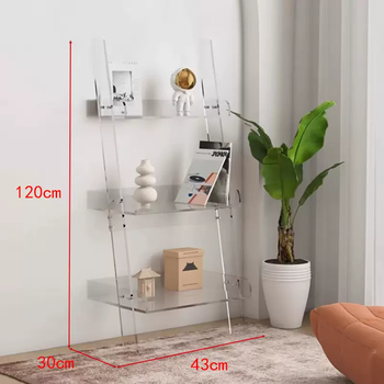 Yusenyi acrylic storage rack wall bookshelf living room display rack flower rack creative multi-layer storage art display rack simple transparent wide (width 43cm, depth 30cm, height 120cm)