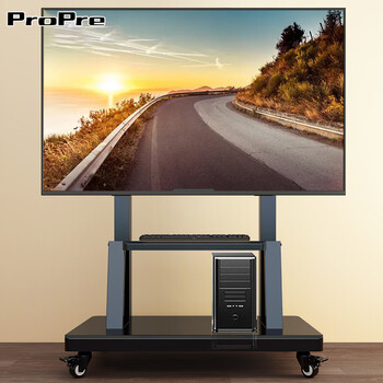Propre mobile tv stand (32-120 inches) universal floor tv mount tv cart video conferencing display mobile cart floor tv stand 32-75 inches integrated base enhanced load bearing