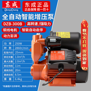 Dongcheng intelligent booster pump bass self-priming pump household fully automatic tap water pump solar whole house pipeline pressurization dzb-300b 250w 20 meters head