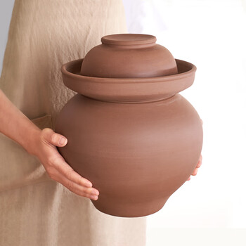 Ceramic unglazed earthenware sichuan pickle jar pickle jar sauerkraut traditional old-fashioned sealed water capacity 22 pounds