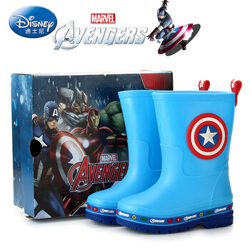 Disney marvel series children's rain boots boys' non-slip rubber shoes captain america size 28