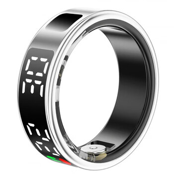 Rsrddy smart ring smart ring healthy heart rate blood oxygen sleep monitoring sports waterproof page turning time display no. 8 silver (with charging compartment) other no. 8 silver (with charging compartment)