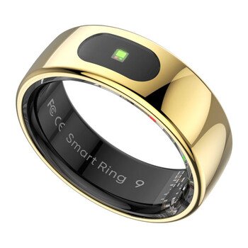 Universal smart ring for apple mobile phone, good-looking gift for couples, step counting, running, measuring heart rate, blood oxygen, sleep, gold shipto brand smart ring no. 8 (18.20mm)
