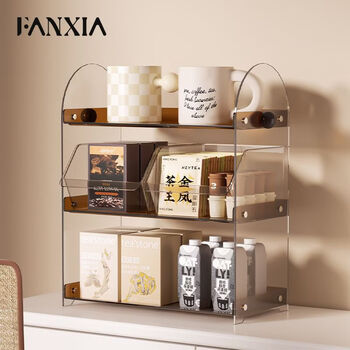 Summer light luxury medieval style cup storage rack multi-layer cup rack heightened water bar cup tea bag coffee capsule storage box