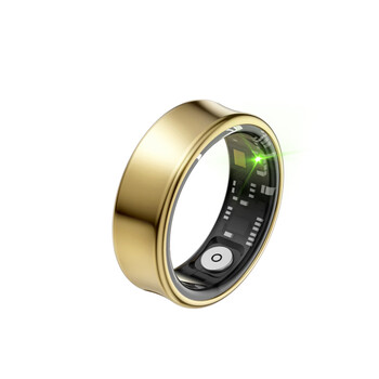 Universal smart ring for apple mobile phone, good-looking gift for couples, step counting, running, measuring heart rate, blood oxygen, sleep, rich gold, hipto brand smart ring no. 12 (21.50mm)