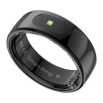 Universal smart ring for apple mobile phone, good-looking gift for couples, step counting, running, measuring heart rate, blood oxygen, sleep, black hipto brand smart ring no. 12 (21.50mm)