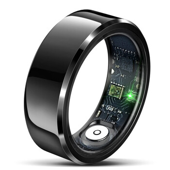 2026 new smart ring pedometer exercise heart rate blood oxygen sleep monitoring running ring couple gift black no. 8 inner diameter 18.1mm