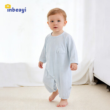 Yingbeiyi breathable and comfortable baby long-sleeved jumpsuit spring and autumn thin baby romper pajamas air-conditioned clothing