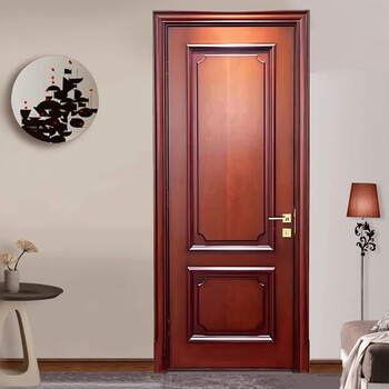 Solid wood door bedroom door golden rosewood log painted door room door villa set door indoor concierge door custom made golden rosewood log painted c