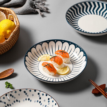 Kawashimaya japanese ceramic plate dish home new internet celebrity deep plate dish plate high-end tableware