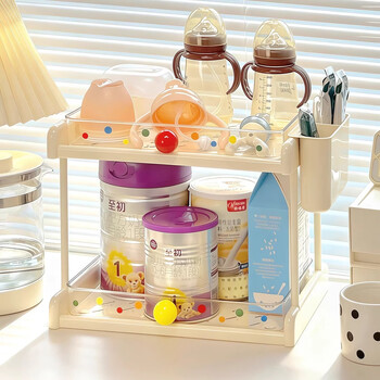 Fanye's milk bottle storage rack baby milk powder tableware water cup drain storage box baby supplies feeding table complementary food organizing rack