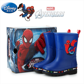 Disney marvel series children's rain boots boys' anti-slip rubber shoes spider-man size 26