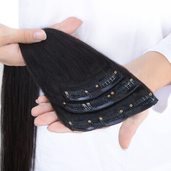 Messar real hair hair piece, full human hair, invisible invisible hair extensions, wig piece for women, one-piece head replacement, fluffy pad hair piece, full real hair, 55cm3 card, 30g, natural black