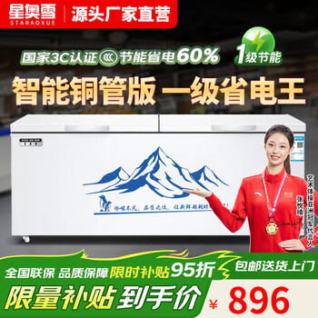 Xingaoxue first-level energy efficiency freezer commercial large-capacity horizontal freezer dual-temperature household refrigerated freezer display cabinet commercial large freezer 818 single temperature intelligent copper tube first-level energy efficiency 1.7 meters long