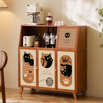 Old bamboo craftsman sideboard integrated wall cabinet kitchen multi-functional storage rack tea storage tableware storage cupboard wine cabinet