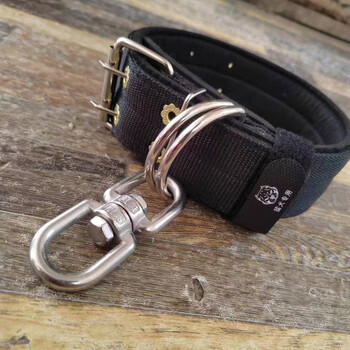 Oimg double row thickened neck collar pet collar large dog collar dog chain stainless steel 8-character swivel anti-neck strong black upgraded anti-wear model l-large 70-110 catties dog