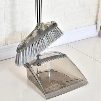 Bokai broom haosheng dustpan set broom sweeper combination one-piece non-stick hair set indoor nest dark gray