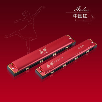 Hero harmonica 24-hole polyphonic c key beginners standard student children men and women self-study entry teaching musical instrument lettering chinese red learning materials free lettering c key (common key for beginners)