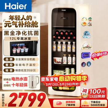 Haier 133l mailang ice bar home refrigerator fresh cabinet office living room exquisite small refrigerator small freezer first-class dual temperature ds0133lh9ey1 price guaranteed 618